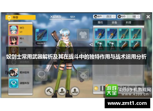 奴剑士常用武器解析及其在战斗中的独特作用与战术运用分析